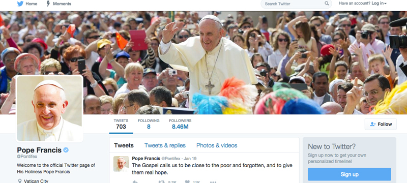 Follow the Pope on Twitter